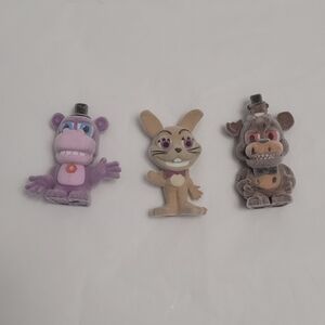 Five Nights  Faz's Fizzy Station 1.5 Flocked Figure Lot Freddy Vanny Mr Hippo